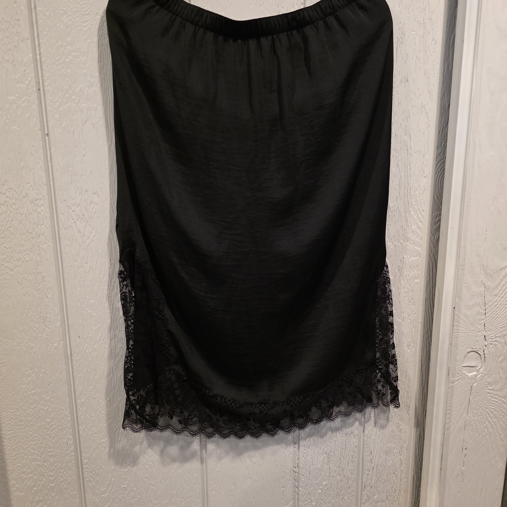 Who What Wear Black Skirt with Lace Detail